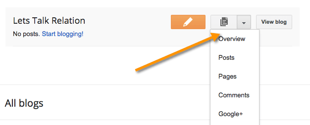 Blogspot Dashboard